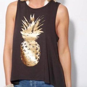 Chaser XS gold pineapple burnout flowy lightweight tank top